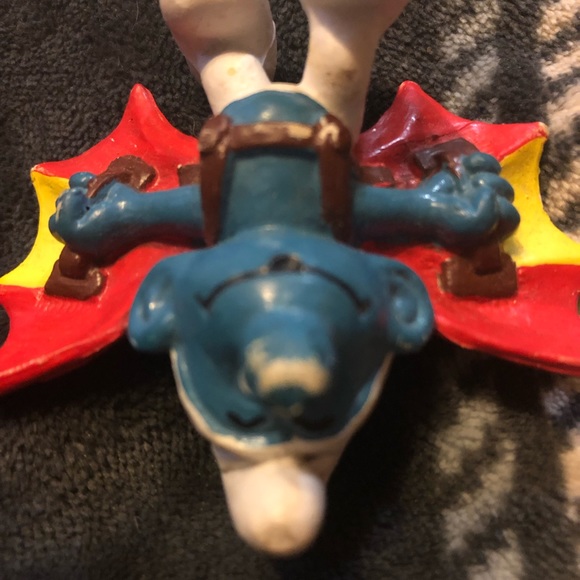 Smurfs 20036 Hang Glider Smurf Flying Wings Vintage Figure PVC Toy Figurine 80's - Picture 4 of 13